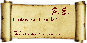 Pinkovics Elemér névjegykártya